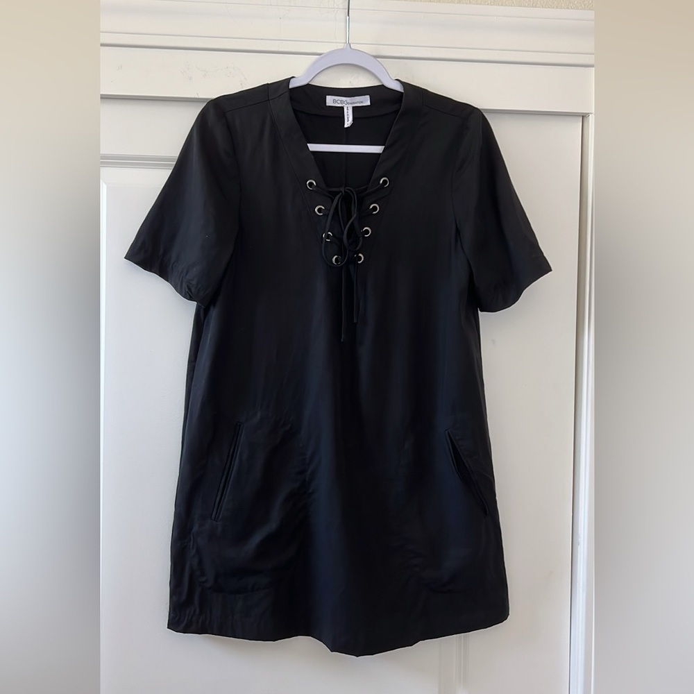 NWOT BCBGeneration Black Lace-Up Dress Size S - Picture 2 of 5